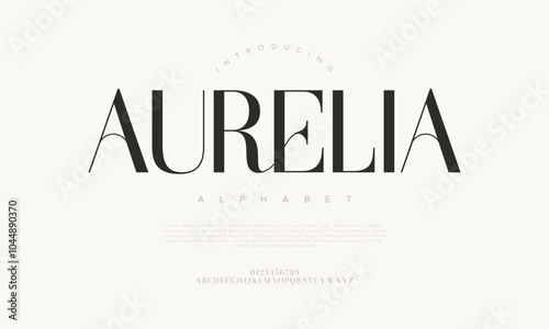 Aurelia typography beauty fashion elegant minimalist serif italic fonts decorative wedding vintage retro logos. Minimal luxury font alphabet logo. Vector illustration
