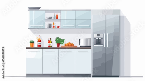 Illustration of a modern kitchen interior.