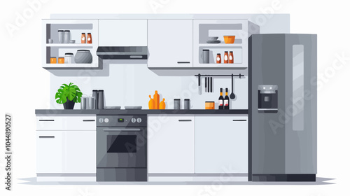 Illustration of a modern kitchen interior.