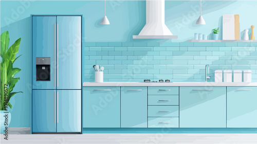 Illustration of a modern kitchen interior.