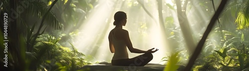 Peaceful Woman Practicing Y...