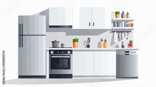 Illustration of a modern kitchen interior.