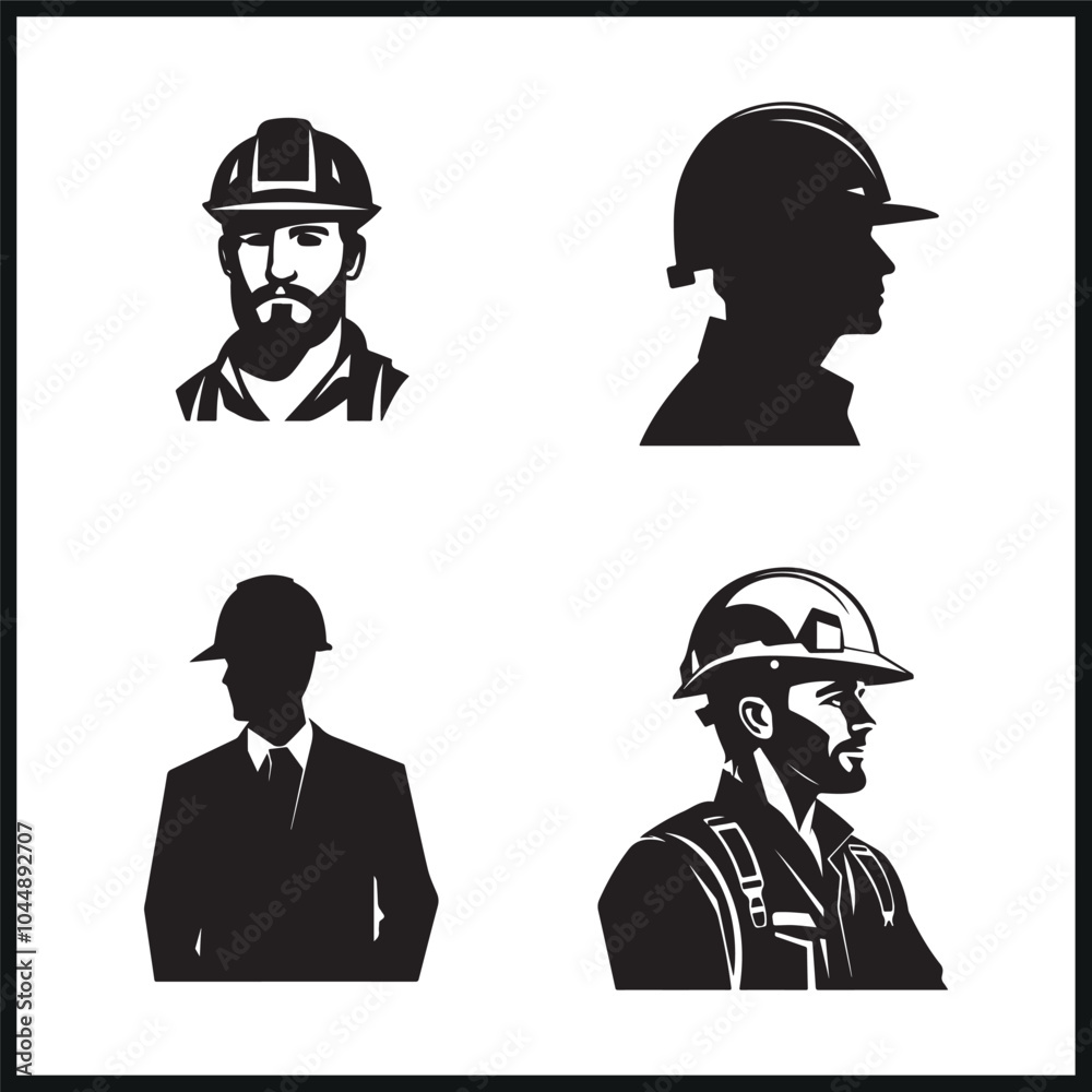 Silhouette of a Simple Engineer Silhouette of a Simple Engineer