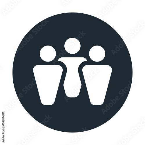 event icon group people in circle gray color vector graphics