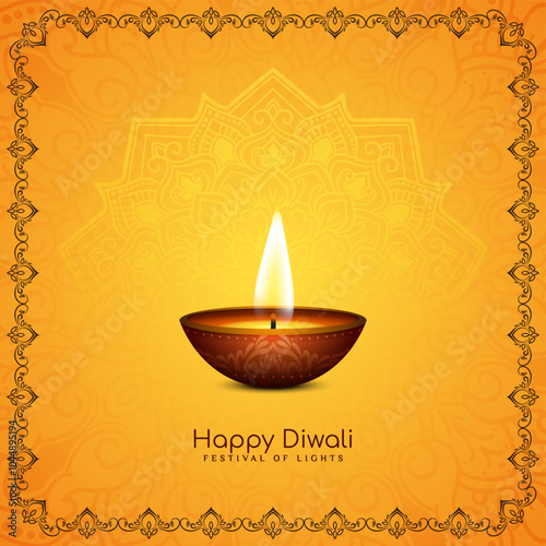 Decorative Happy Diwali Indian cultural festival classic background