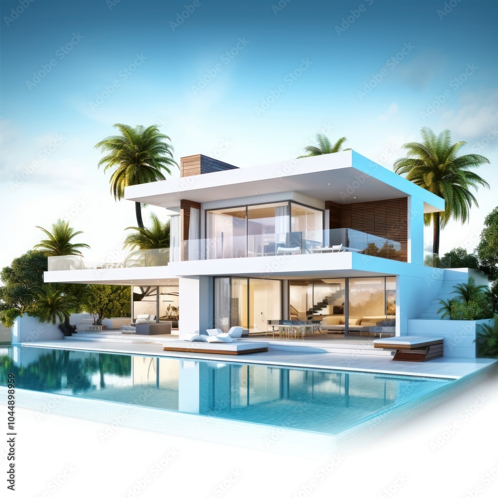Fototapeta premium Architecture building luxury villa.