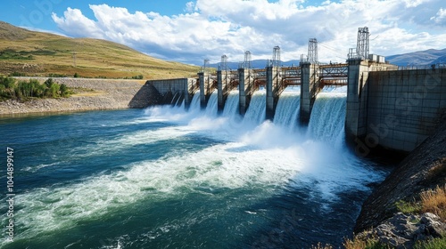 Hydroelectric Power Station: A dam produces electricity with a huge volume of water.