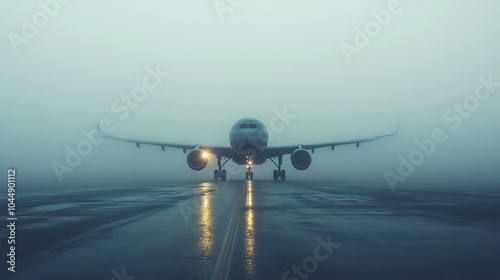 Wallpaper Mural Airplane Landing in Foggy Conditions Torontodigital.ca