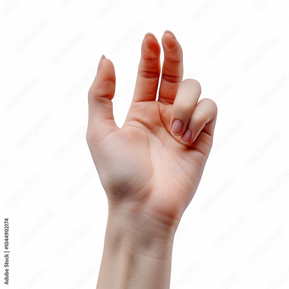 A close-up of a hand on white background. The image emphasizes the grace and nuance of human motion A close-up of a hand on white background. The image emphasizes the grace and nuance of human motion