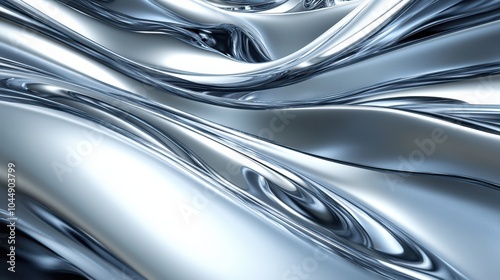 A dynamic background of chrome waves that shift and ripple, creating an immersive experience.