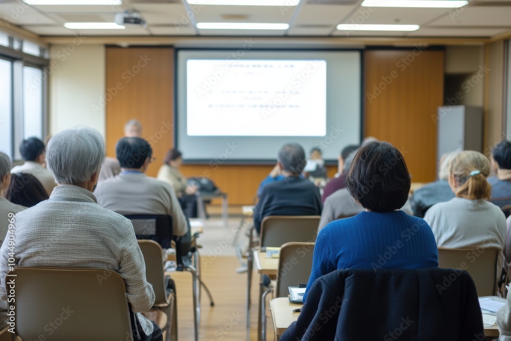 Community center meeting with a focus on nuclear energy discussion