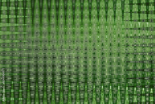 Abstract zigzag pattern with waves in green and white tones. Artistic image processing created by floral photo. Beautiful multicolor pattern for any design. Background image