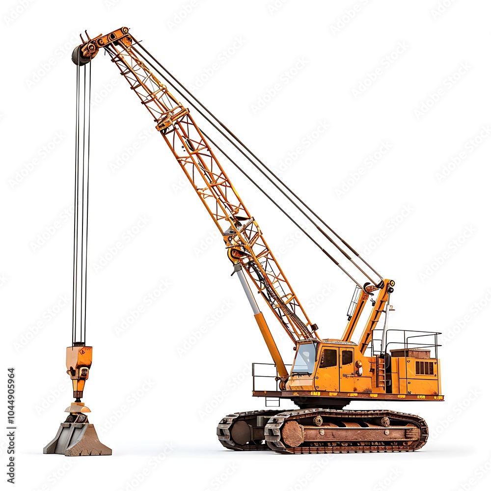 Crawler crane isolated on white background Crawler crane isolated on white background