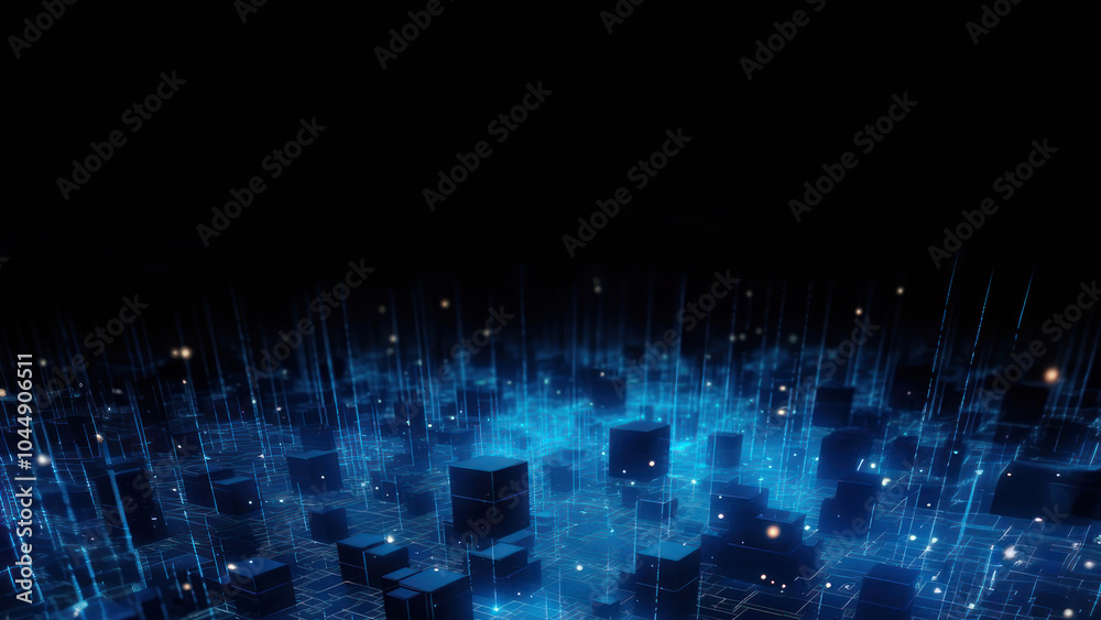 Obraz premium Technology abstract blue architecture.