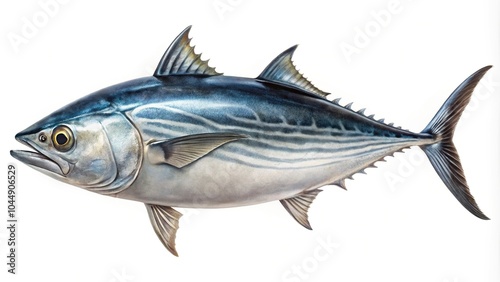 Skipjack tuna fish on white background