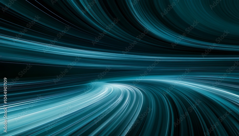 Light trail in blue lights on a dark background. Minimalist background design with blue path. Glowing objects. Light trail in blue lights on a dark background. Minimalist background design with blue path. Glowing objects.