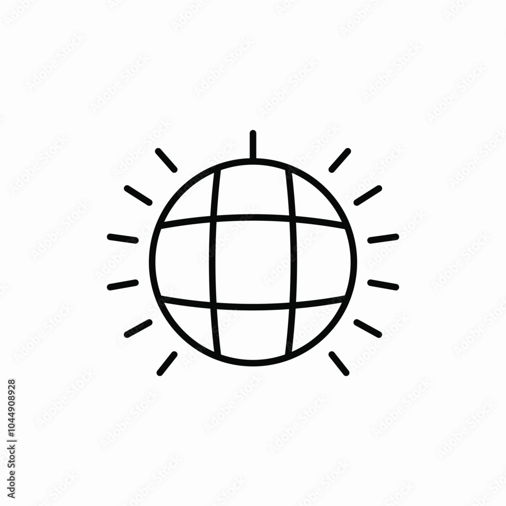 disco ball icon sign vector disco ball icon sign vector