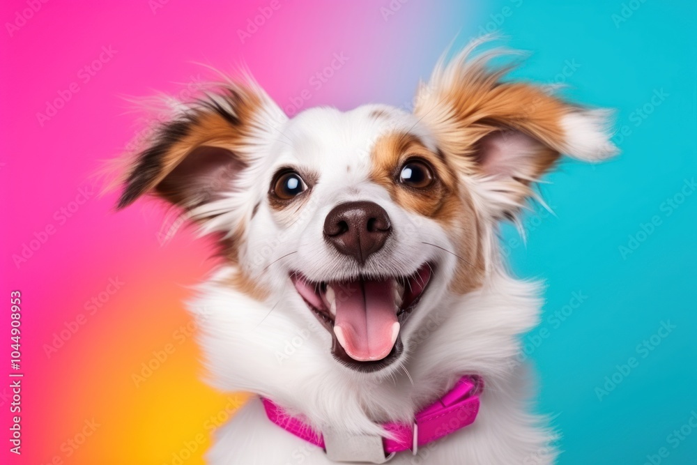 Fototapeta premium Puppy papillon portrait smiling.