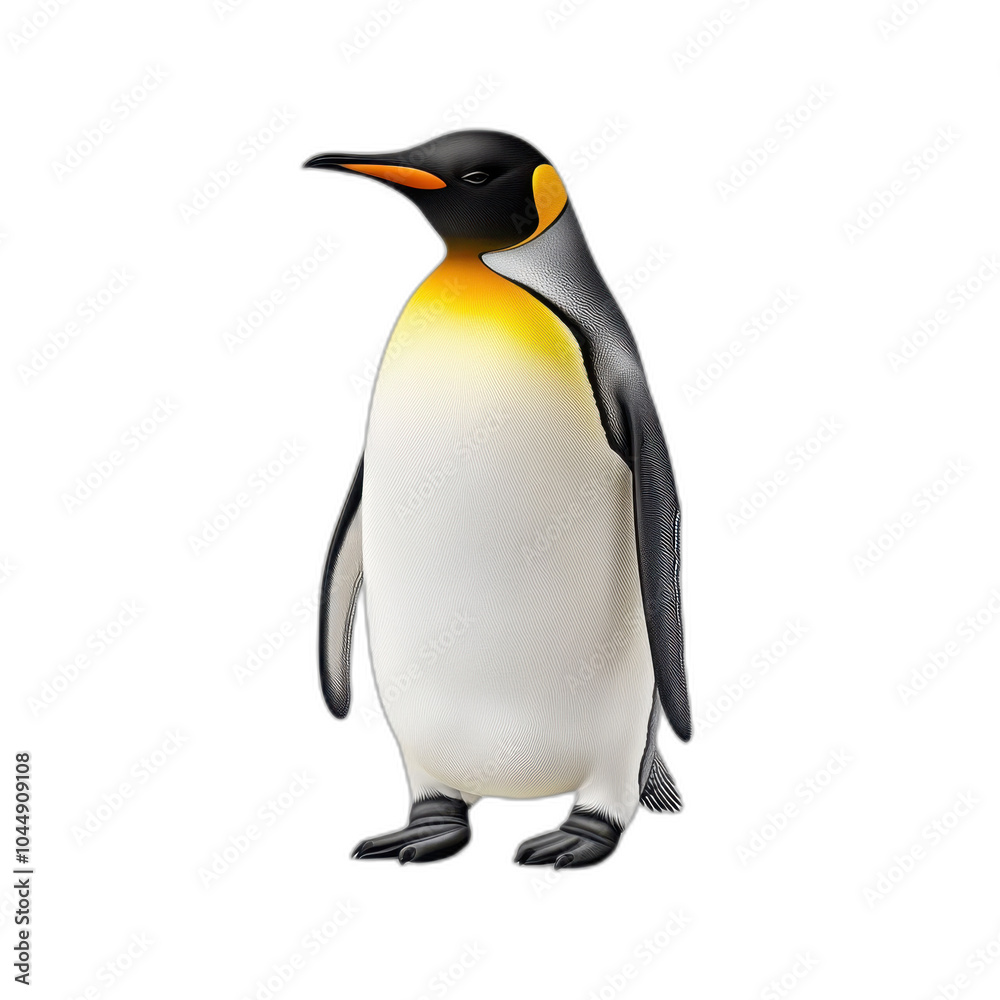Fototapeta premium King penguin illustration transparent background antarctic wildlife bird