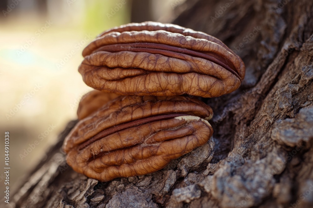 Obraz premium A close-up view of a bunch of nuts on a tree branch