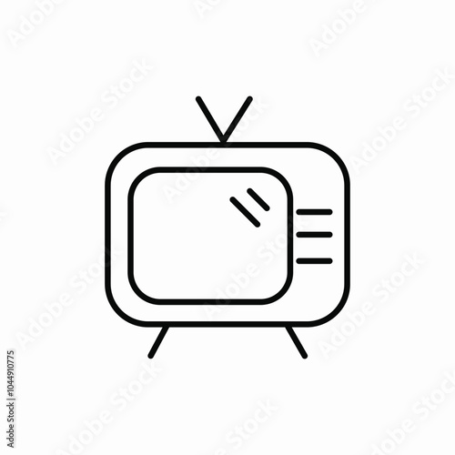 retro tv icon sign vector