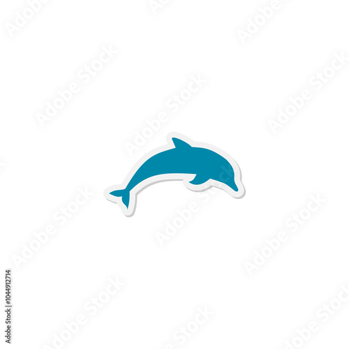 Dolphin sticker icon isolated on transparent background