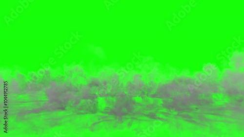 shock wave on green background. 3d animation of a smoke shock wave. smoke explosion on the ground. burst of smoke isolated. wave of smoke
