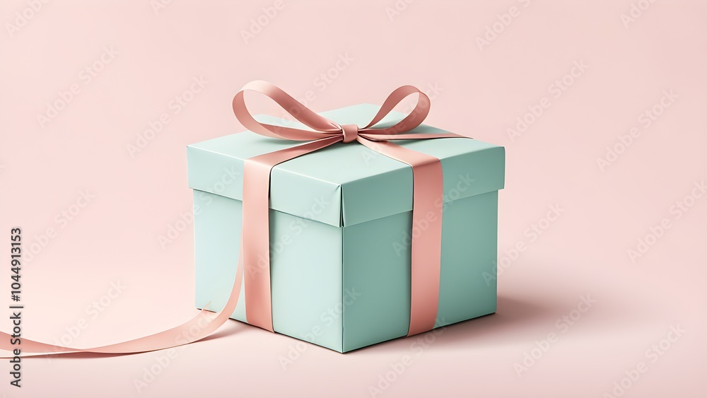 Obraz premium Illustration of a single, abstract gift box outlined with thin, clean lines