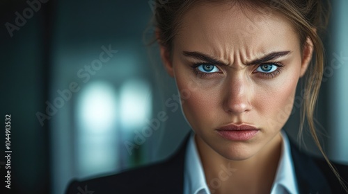 Free Download Portrait of a woman with a solemn expression, suitable for use in business or editorial contexts - GFXLoad