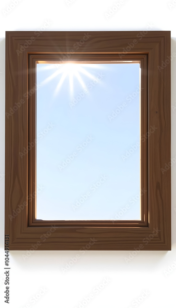 Art Mockup Wooden Frame Sunshine isolated with white highlights, png Art Mockup Wooden Frame Sunshine isolated with white highlights, png