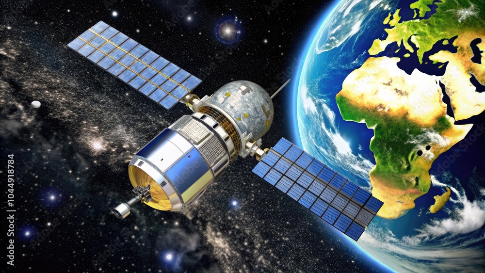 Satellite Orbiting Earth.
