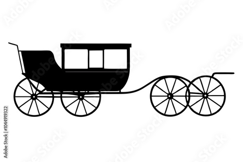 Vintage Carriage Antique Car | isolated vector silhouette illustration on white background