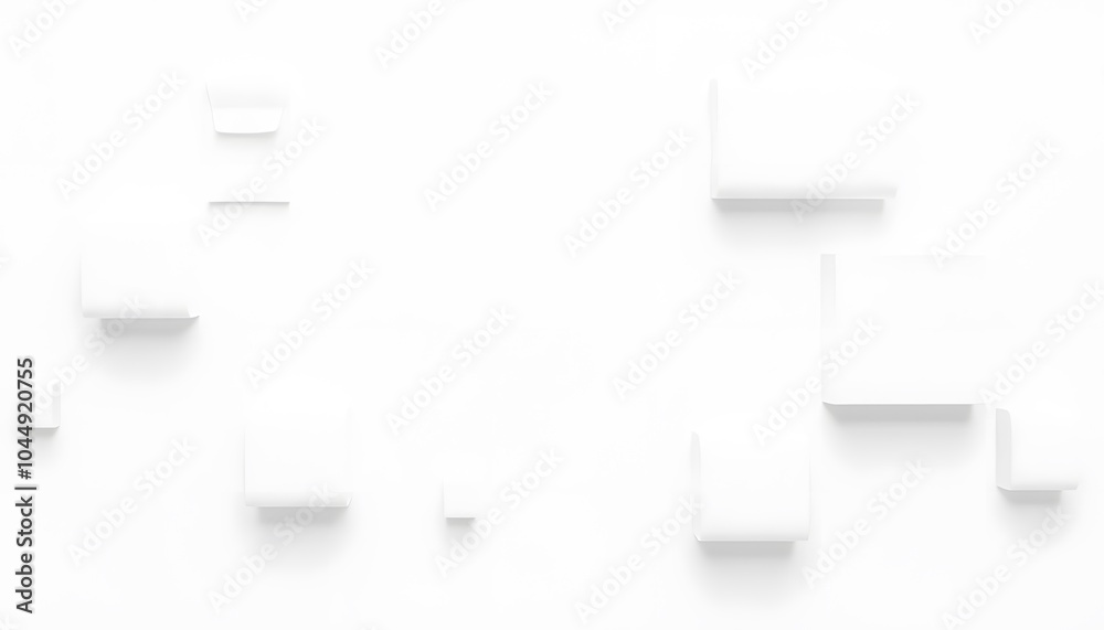 Modern Geometric White Abstract Wall Art Installation Modern Geometric White Abstract Wall Art Installation