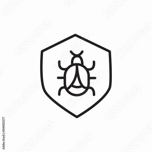 bug protection shield icon sign vector