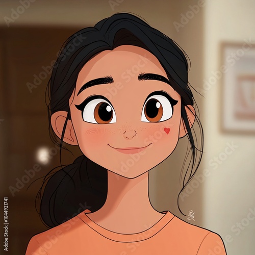 a cartoon chalta with a in love expression photo