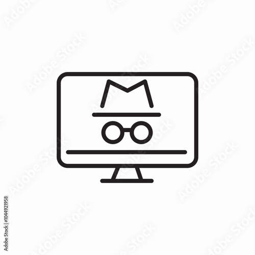 computer incognito acess icon sign vector