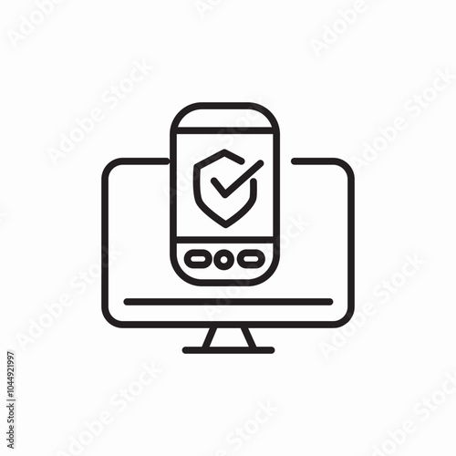computer phone connection safety icon sign vector