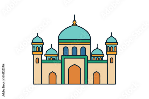 Mosque | isolated vector silhouette illustration on white background