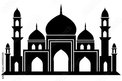 Mosque | isolated vector silhouette illustration on white background