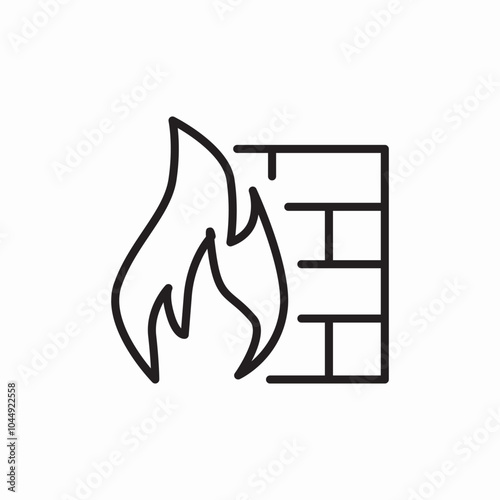 fire wall icon sign vector