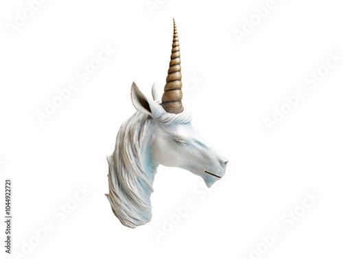 a unicorn head with a horn photo