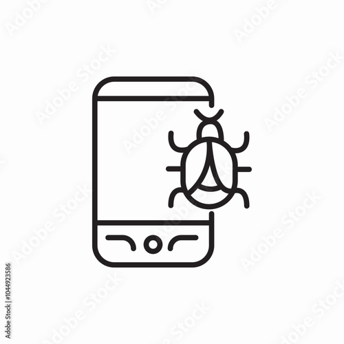 phone bug icon sign vector