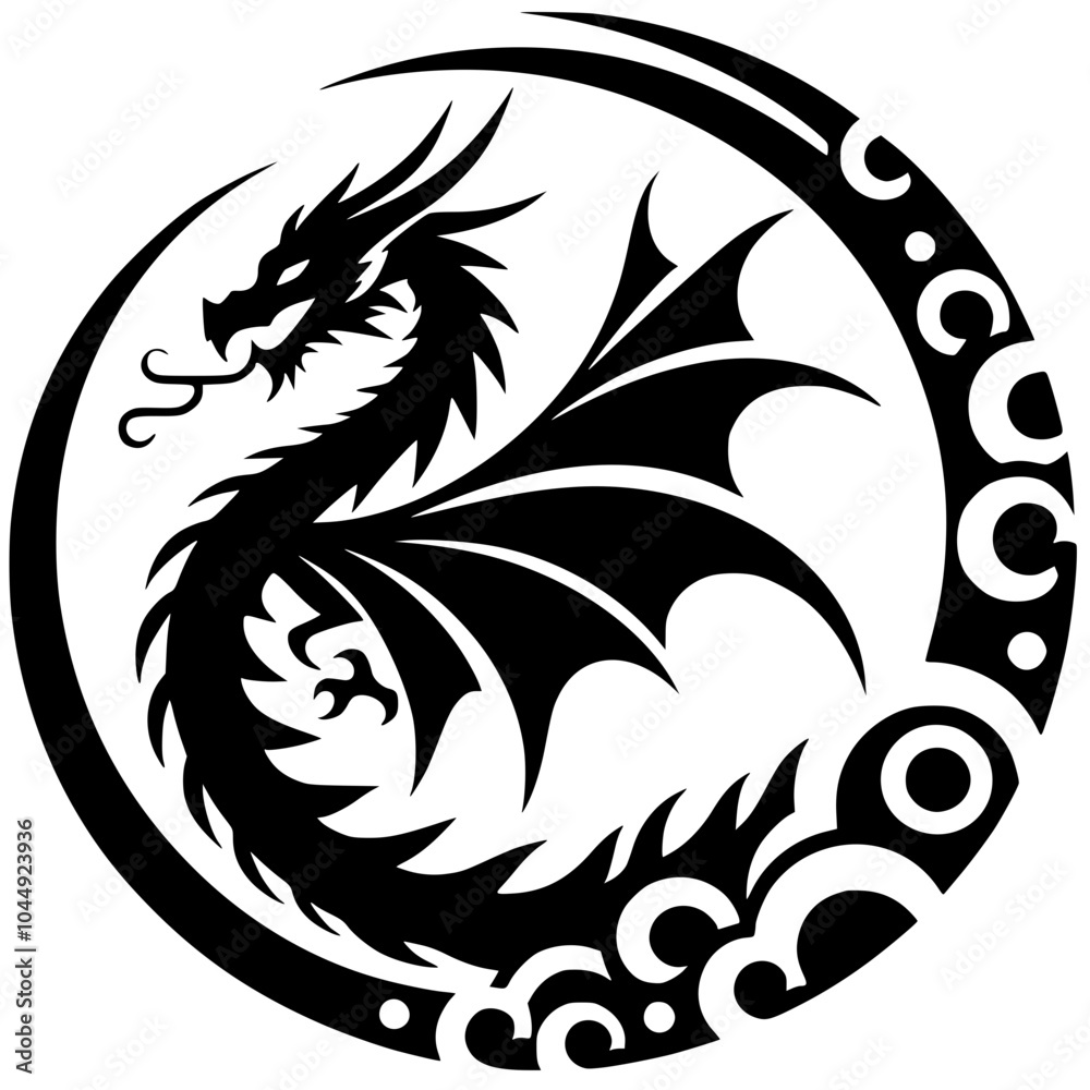 Obraz premium Dragon symbol silhouette