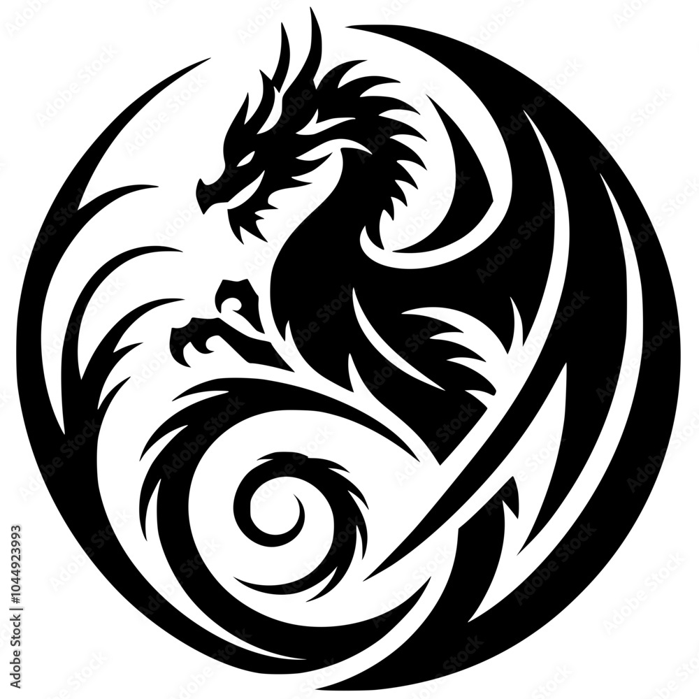Dragon symbol silhouette Dragon symbol silhouette