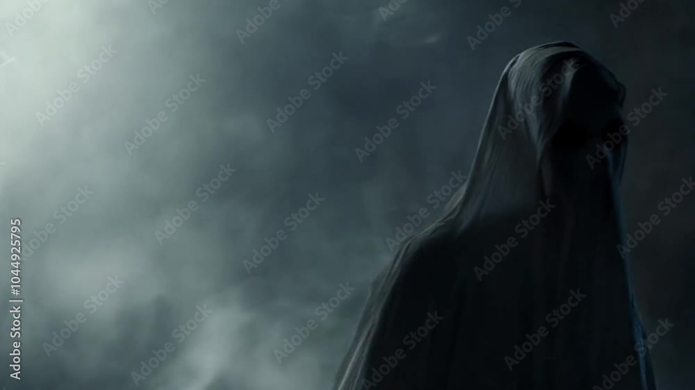 Ghost of an Evil Person. Generated video. An animation of a scary ghost of a former evil person on a dark night. Ghost of an Evil Person. Generated video. An animation of a scary ghost of a former evil person on a dark night.