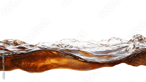 A wave of polluted brown color water on an isolated background