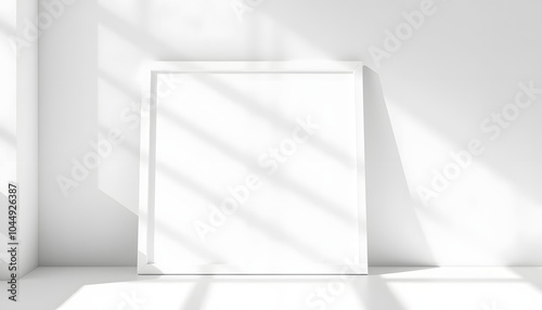 Art Print Mockup with Sunlight and Shadows isolated with white highlights, png