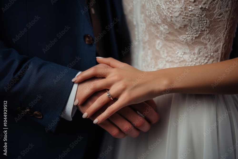 Obraz premium Wedding finger ring hand.