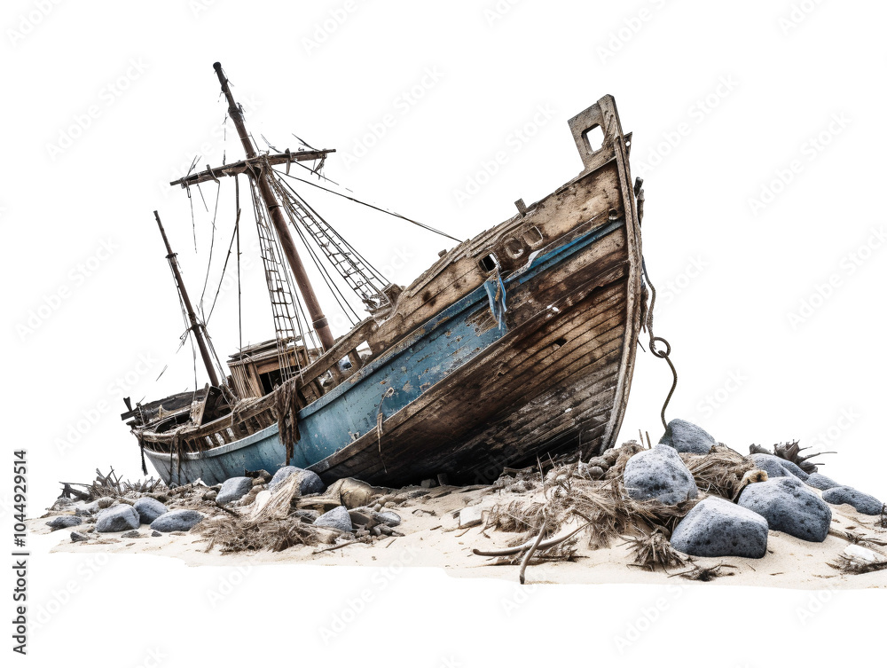 Naklejka premium a boat on the beach