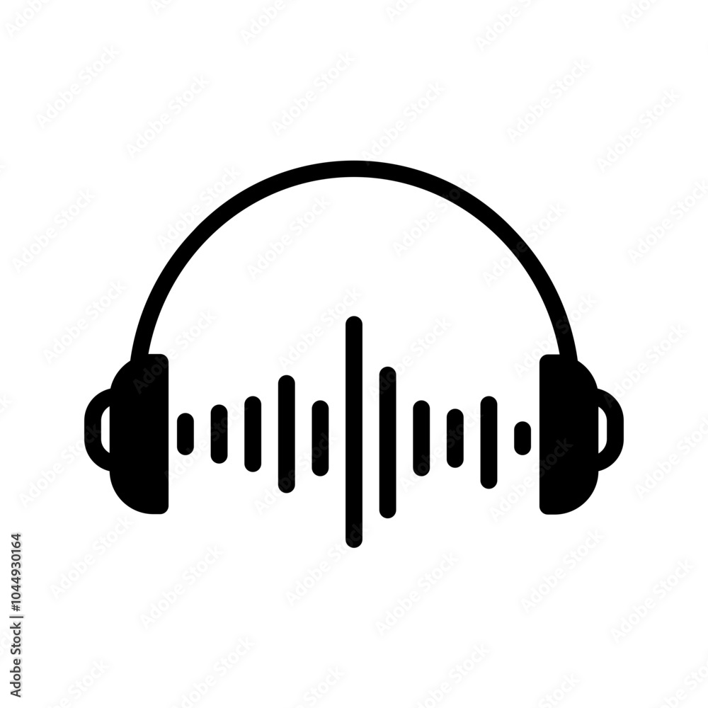Vector solid black icon for Soundwave Vector solid black icon for Soundwave